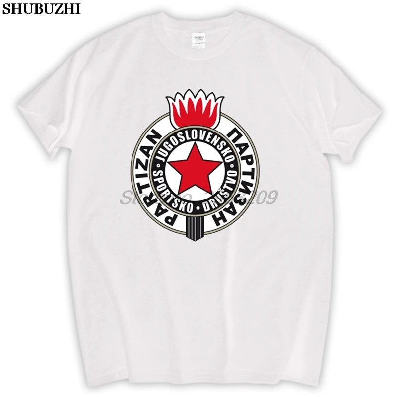 Партизан Футболка &quotБелград&quot хлопок мужская футболка новый бренд shubuzhi