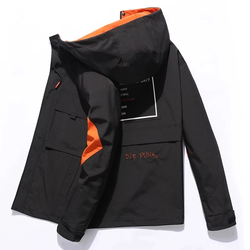 

Spring and autumn men's jackets solid color hooded jacket jacket men casual slim jacket hip-hop trend jacket men