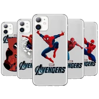 marvel spider man deadpool anime style phone case cover for iphone 11 pro max cases 12 8 7 6 s xr plus x xs se 2020 mini trans