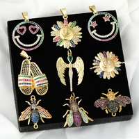 juya handmade rainbow smile face angel slipper insect bee butterfly charms for diy fashion pendant christmas gift jewelry making
