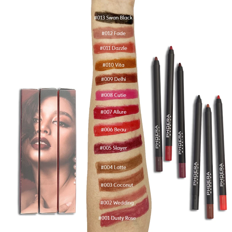 

6 Colors Velve Matte Waterproof Lipstick Pen Lipliner Pencil Colorful Eyeliner Set Long Lasting Eye Makeup Cosmetic TSLM1