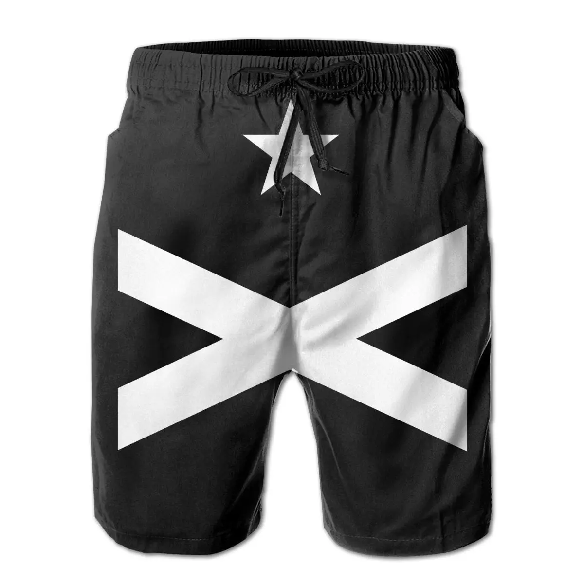 

Beach Breathable Quick Dry Joke R333 Loose Black Flag (Santa Hermantat Catalana) Male Shorts