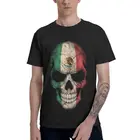Мексиканский Флаг Футболка с рисунком черепа, Для мужчин Уличная футболки из 100% хлопка короткий рукав в стиле Мексика футболка гордость подарок Мерч