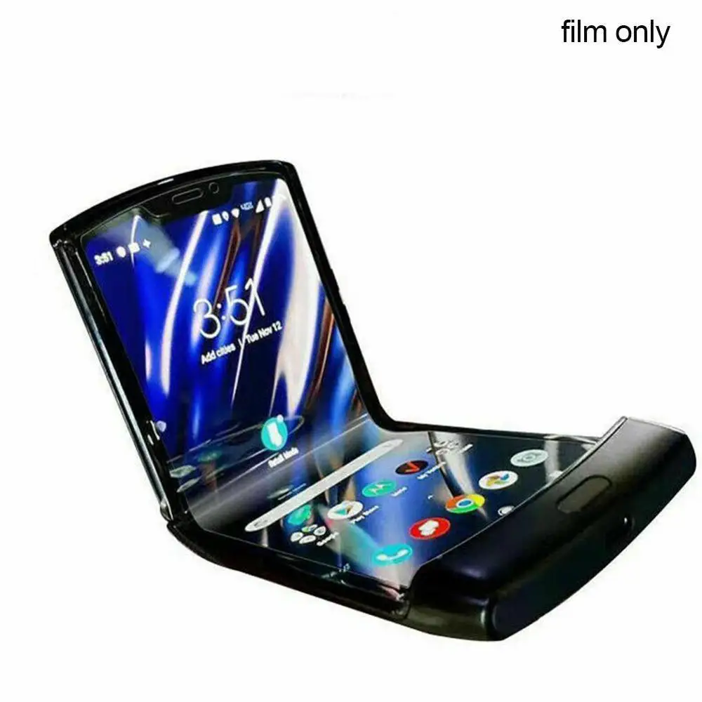 Мягкая Гидрогелевая пленка 3 в 1 для Motorola Moto Razr 5G Защитная экрана HD Back 2020 мягкая