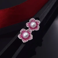 2019 new design fashion jewelry elegant cherry blossoms flower earrings summer style beach party statement earring for women