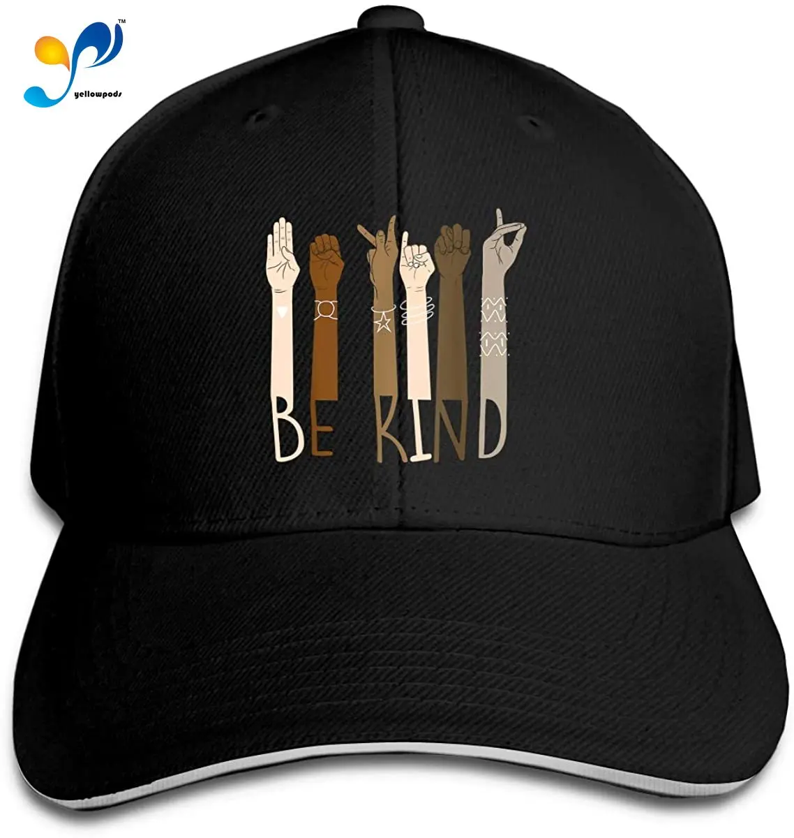 

Be Kind Hand Sign Language Unisex Adjustable Baseball Cap Hat Casquette