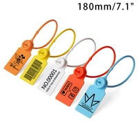 180mm7 1 custom logo tag disposable plastic personalized garment security seal brand hang tag label for clothes shoes100pcs
