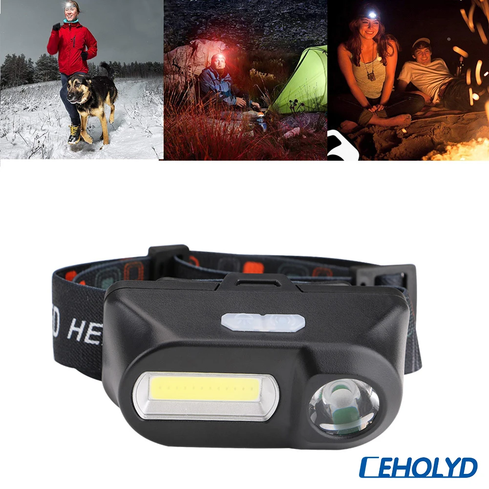 

CEHOLYD LED Headlamp Headlights Outdoor Camping Portable Mini XPE+COB Headlamp USB Charging Fishing Light for 18650