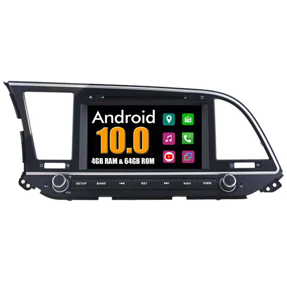 Автомобильный мультимедийный плеер RoverOne для Hyundai Elantra 2016 2017 2018 2019 Android 10 DVD радио GPS