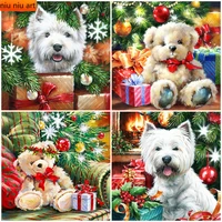 5d diy diamond embroidery dog full square diamond painting bear cross stitch christmas handmade gifts home decor