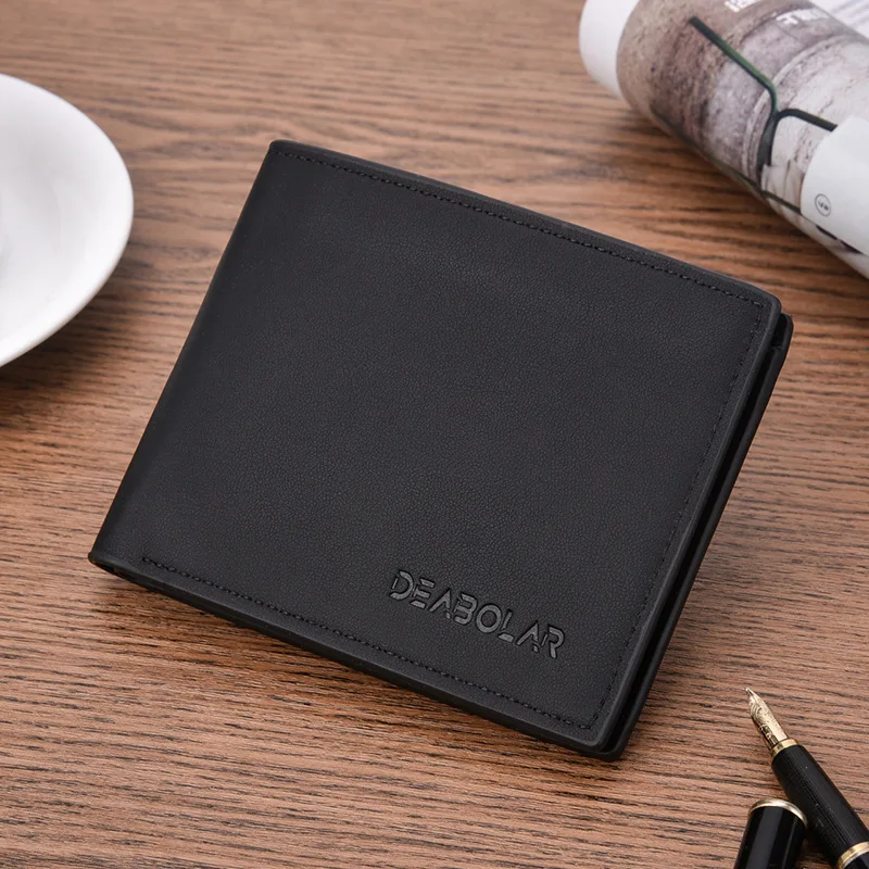 

New Men's Wallet Fashion Smooth Soft Leather Cross-section Multi-function Wallet Tide Short Men's Wallet Quality Assurance