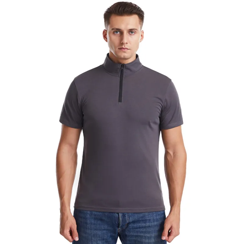 

2021 summer top quality cotton T-shirt men's solid color design V-neck T-shirt casual classic men's sports top