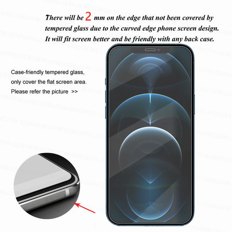 Protector de pantalla de cristal 9H para iPhone 13 Pro Max, pel&iacute;cula protectora de vidrio templado para iPhone 13 Pro Max-1