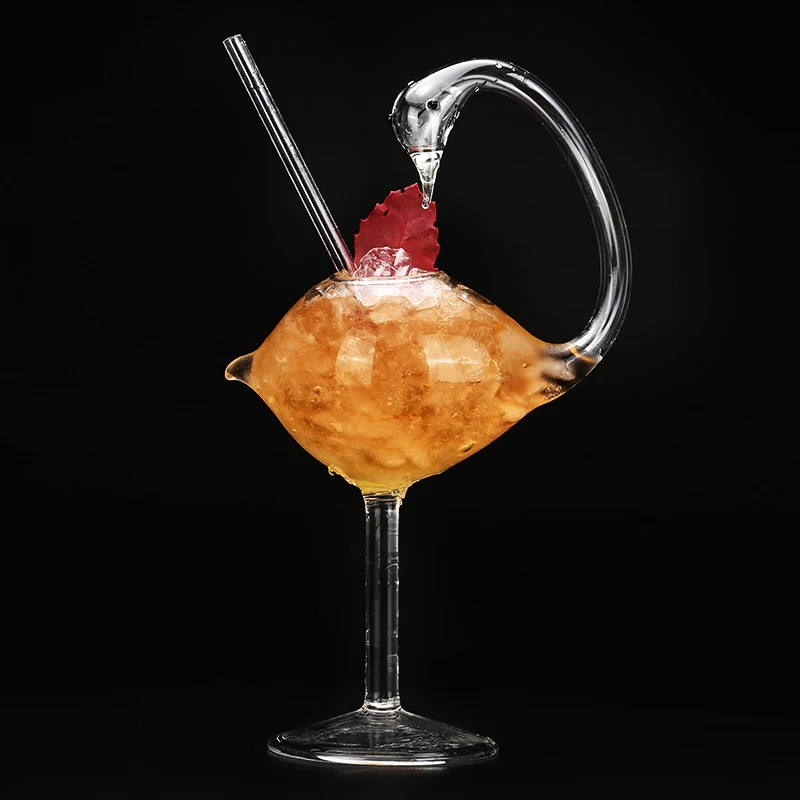 

Lead-Free Crystal Cocktail Glasses Swan Shape Wine Glasses Beer Juice Drink Cup
