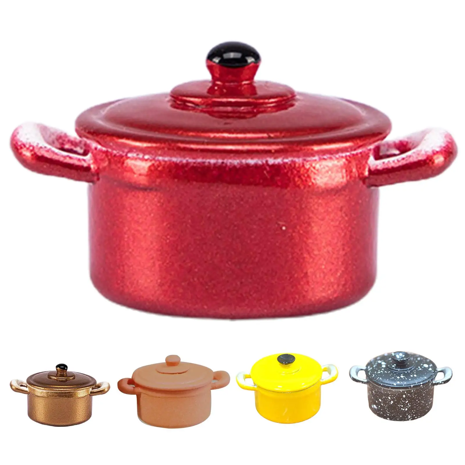 

1/12 Dollhouse Miniature Cute Metal Soup Pot Display Mold Home Decor Accessory Children Toys Birthday Christmas New Year Gift