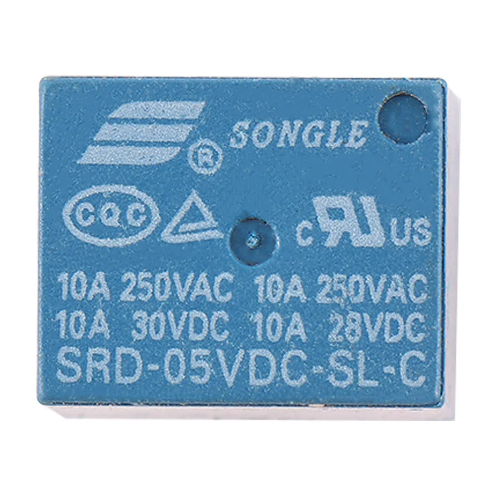 10 шт./лот мини-реле мощности 5 в постоянного тока SONGLE Тип печатной платы S250VAC/28VDC 10A