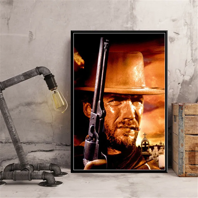 Клин Иствуд пригоршню долларов фильм рисунок на холсте Плакаты и принты