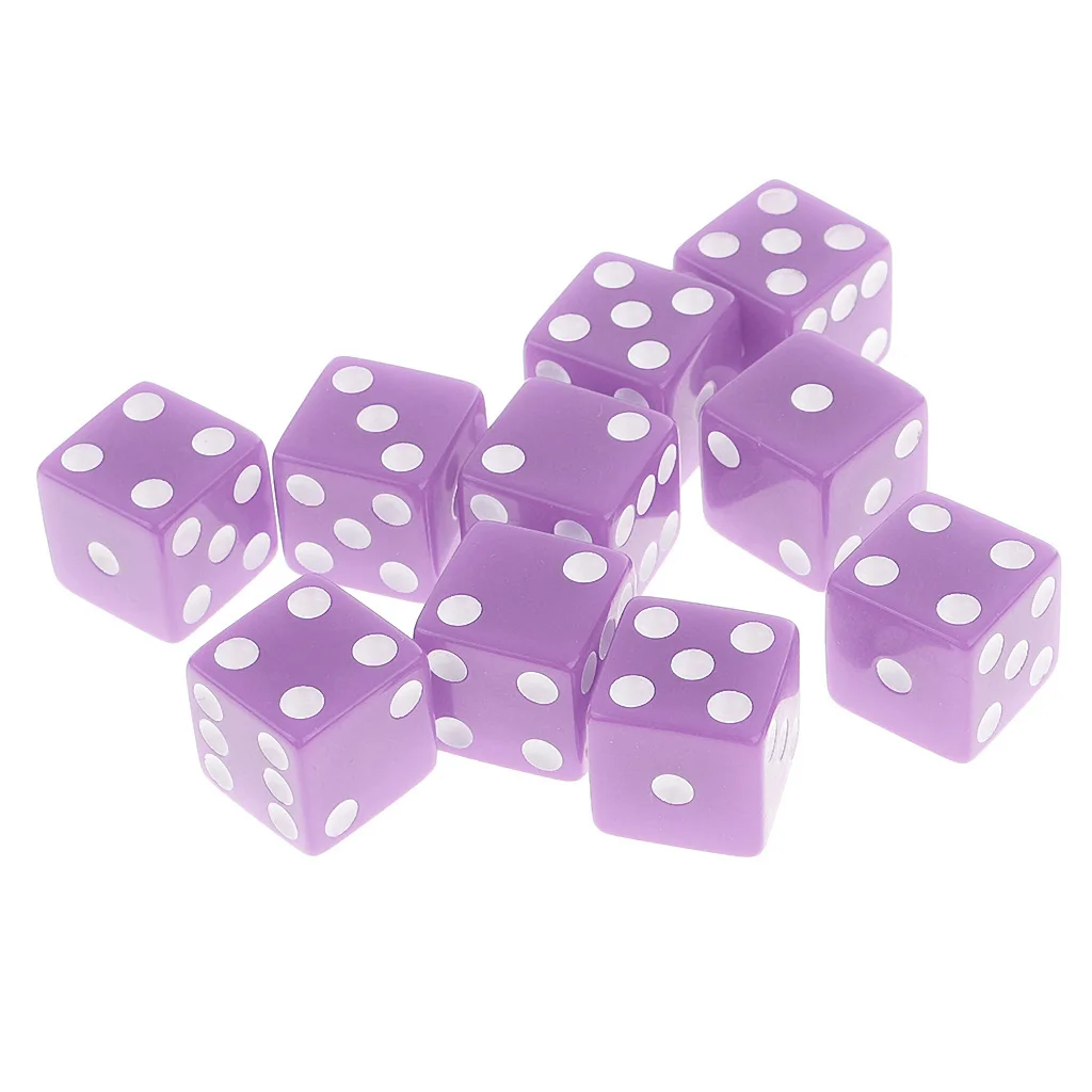 10 шт. шестисторонние игральные кости D6-Многосторонние пластиковые