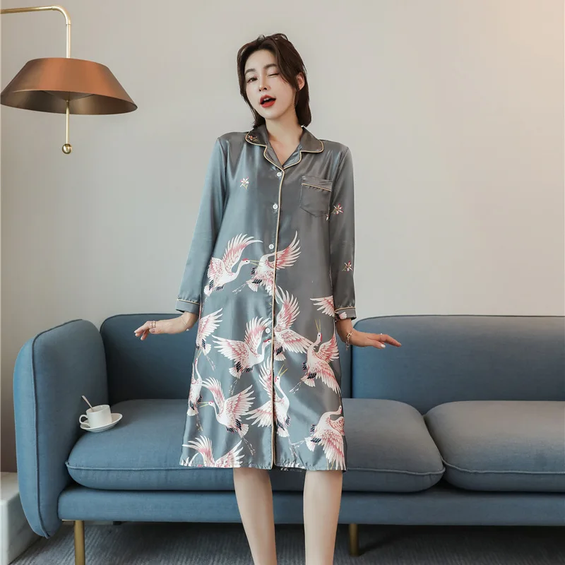 Male Pajamas Set Casual Lounge Wear Satin Sleepwear 2021 New Lovers' Nightwear Home Clothes Print Intimate Lingerie Pyjamas