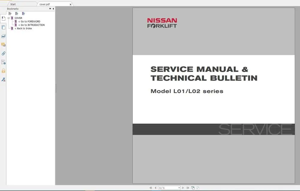 Для NISSAN UNICARRIERS Forklift часть каталога и руководство по обслуживанию (PDF) Обновление
