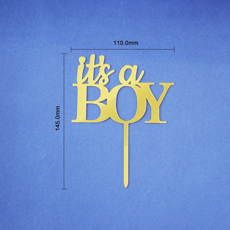 【PACK of 10 PCS】It's a BOY It's GIRL Cake Topper Acrylic Decoration for Baby Shower Party |