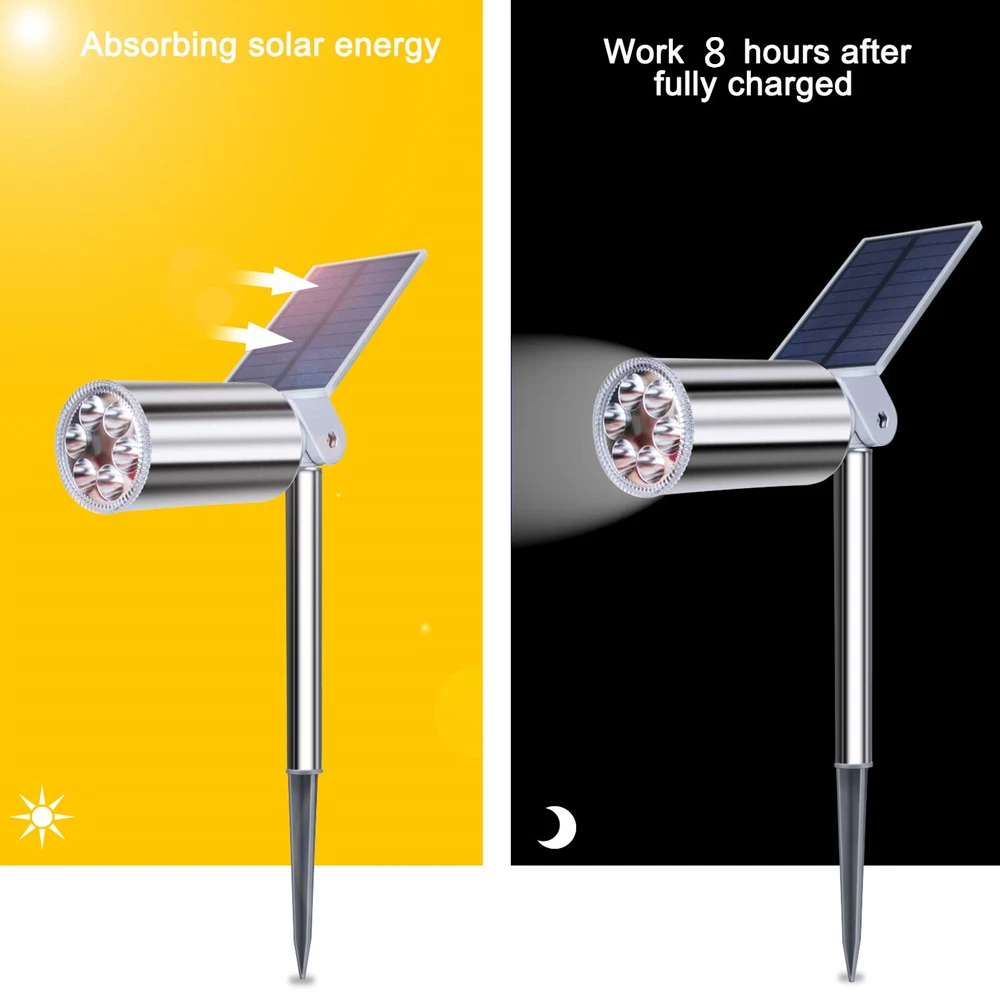 

Solar Garden Light Waterproof IP65 Outdoor Solar Spotlight Wireless Sunpower Landscape Lamp for Garden Driveway Pathway
