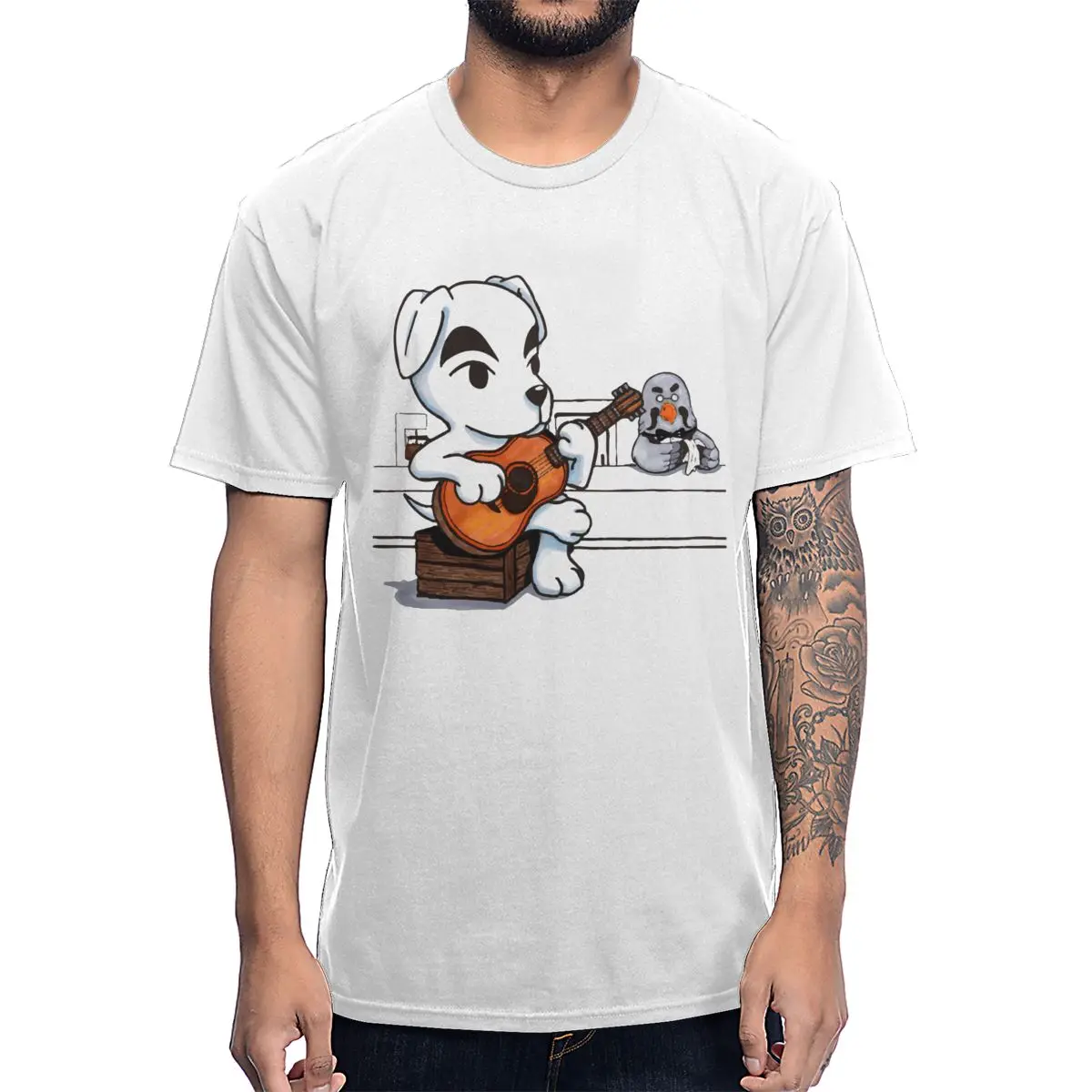

Cotton Crewneck Animal Crossing K.K. Slider T-shirt Leisure Man Camiseta