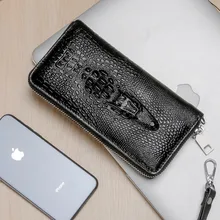 NEW Genuine Leather Men Wallet Casual Cowhide Clutch Bag Coin Purses  Card Holder Long Phone bag Money Bag New billetera hombre