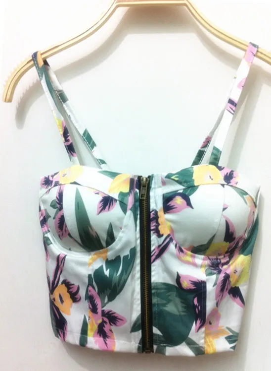 Укороченные топы с цветочным принтом в винтажном стиле 4 цвета|strappy bralette|bralette topshort