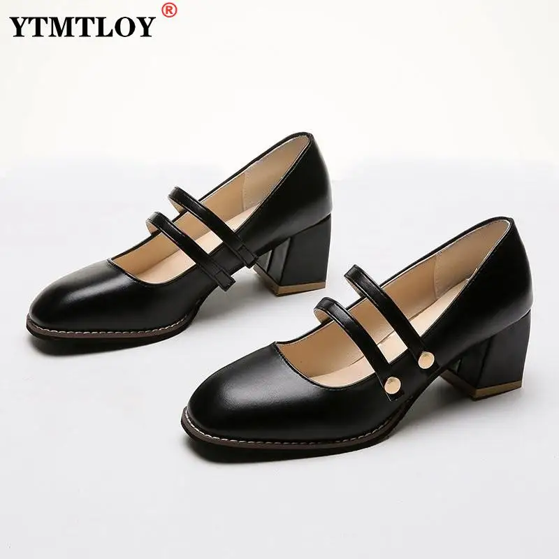 

Plus Size 42 Women Patent Leather Dress Shoes Three Buckle Mary Janes Shoes Female Wedding Shoes Bridal Medium Heels Pumps