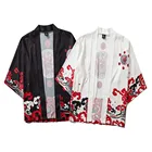 Летняя японская пятиточечная блестящая Мужская и женская накидка, верхняя блузка, Свободные повседневные модные рубашки большого размера