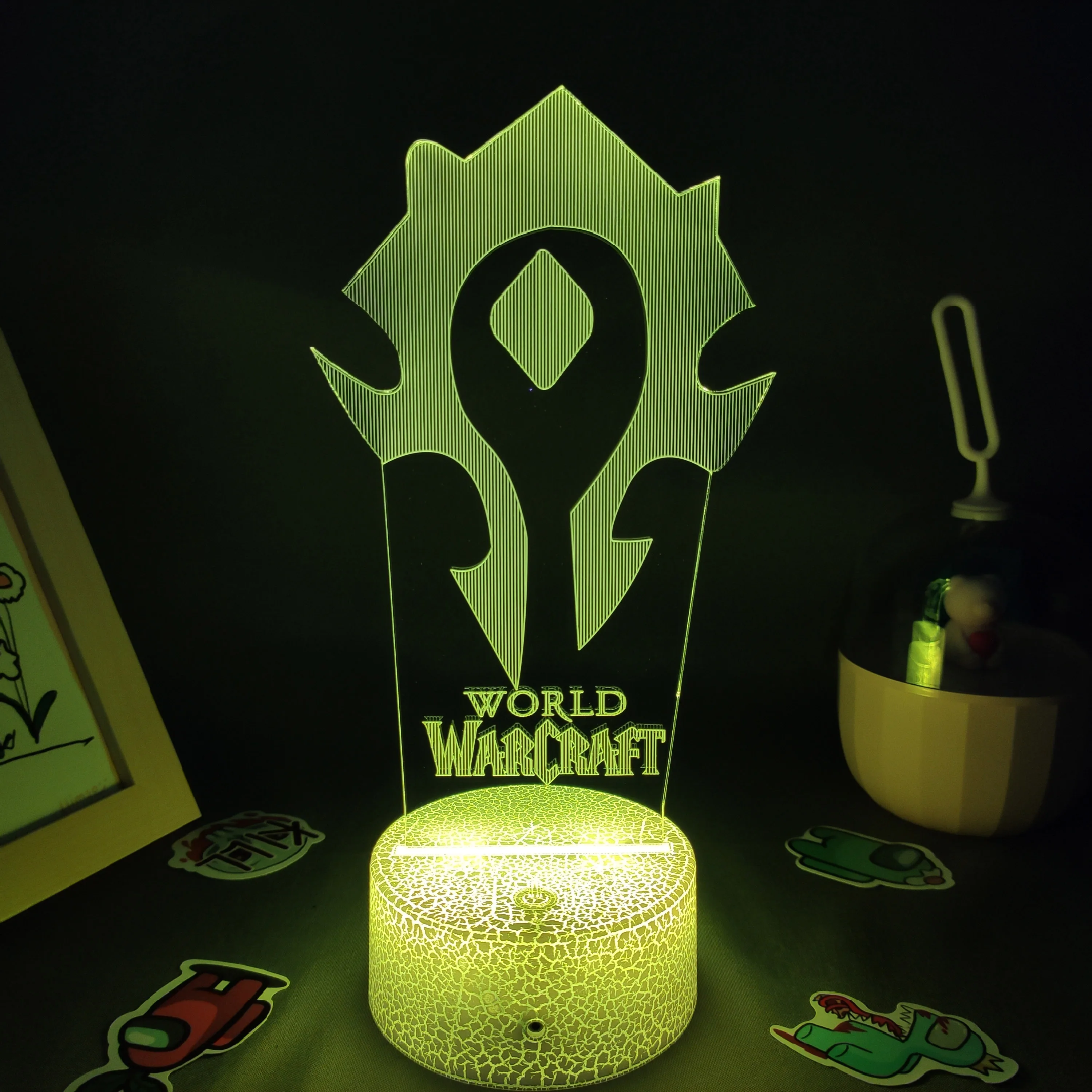 World Of Warcraft игровой флаг Орды лампа с логотипом светодиодный RGB ночник крутой