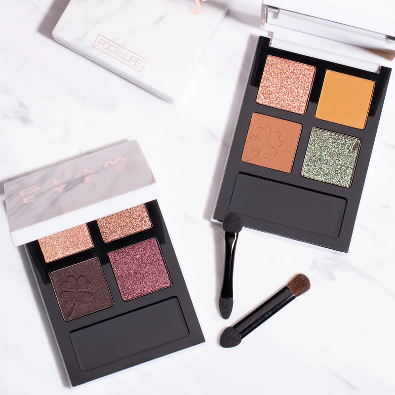 Мраморный ежедневный макияж 4 цвета блестящие тени для век Палитра блестящий