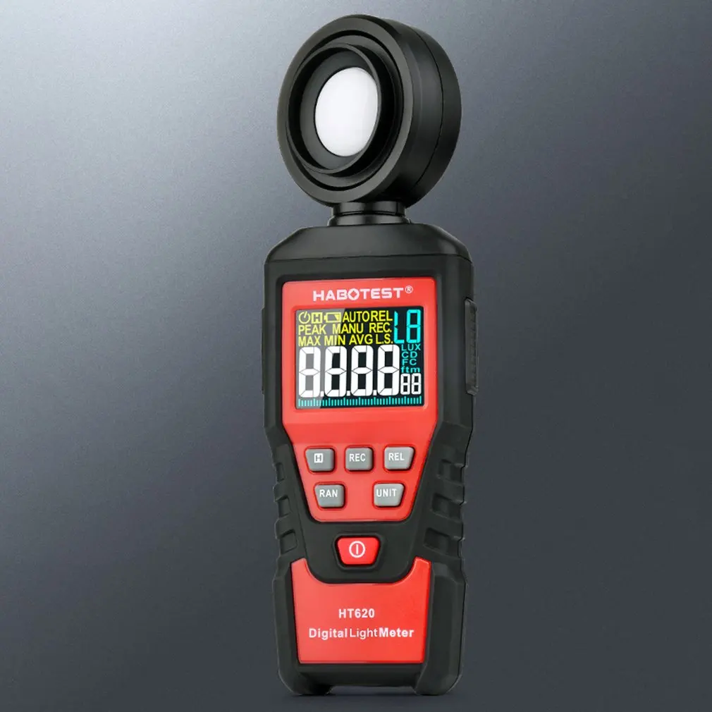 Light Meter Handheld LED Lux Data Hold Precision Illuminometer Photometer HABOTEST HT620 Professional |
