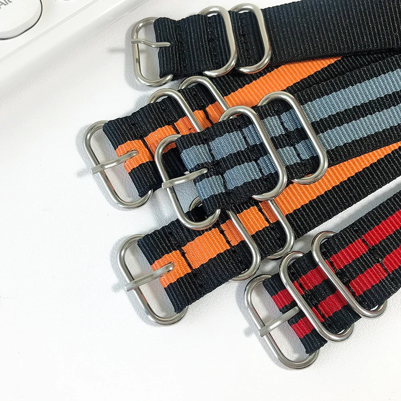 Ремешок спортивный из нейлоновой ткани для наручных часов цветной Радужный