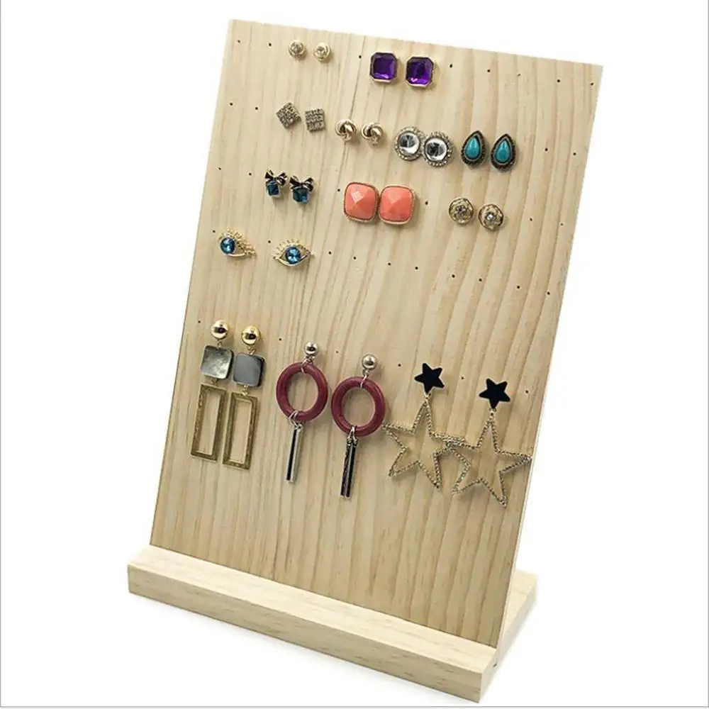 Деревянная Подвесная подставка для ювелирных изделий висячий держатель сережек
