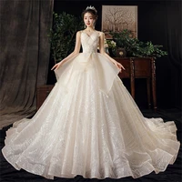 dioflyusa luxury lace ruffle princess wedding dress for women 2021 sleeveless stagphtti straps brid gown long formal bridal gown