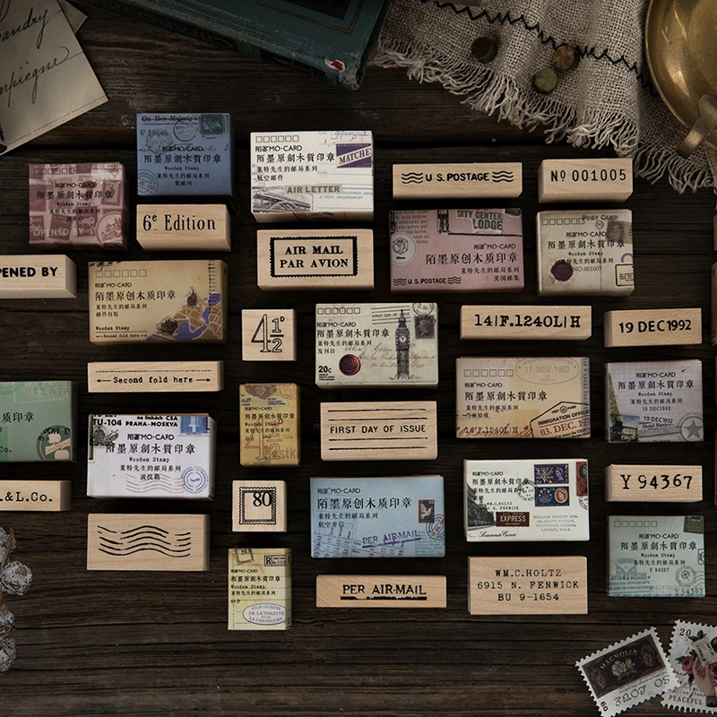 Винтажный деревянный штамп Postmark штампы ручной работы для скрапбукинга карты Diy