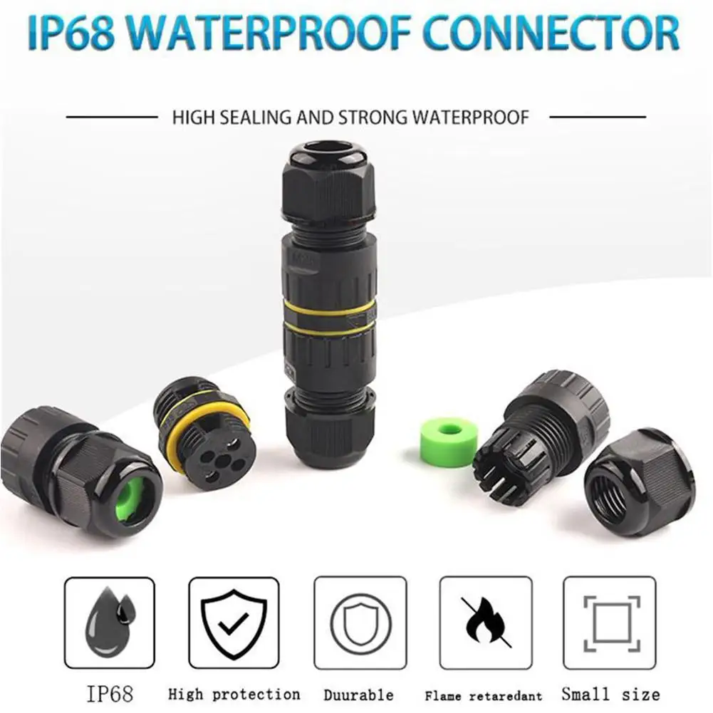 

M16 IP68 Cable Connector, 3pin, 2pin, 3.5-10.2mm, AC, DC, 450V, 15A, Waterproof Electrical Connectors, Sealed Retardant Junction