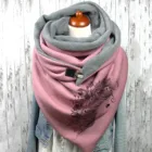 Шарф женский зимний с принтом, модный функциональный мягкий платок на пуговицах, художественный принт, повседневные Теплые шали