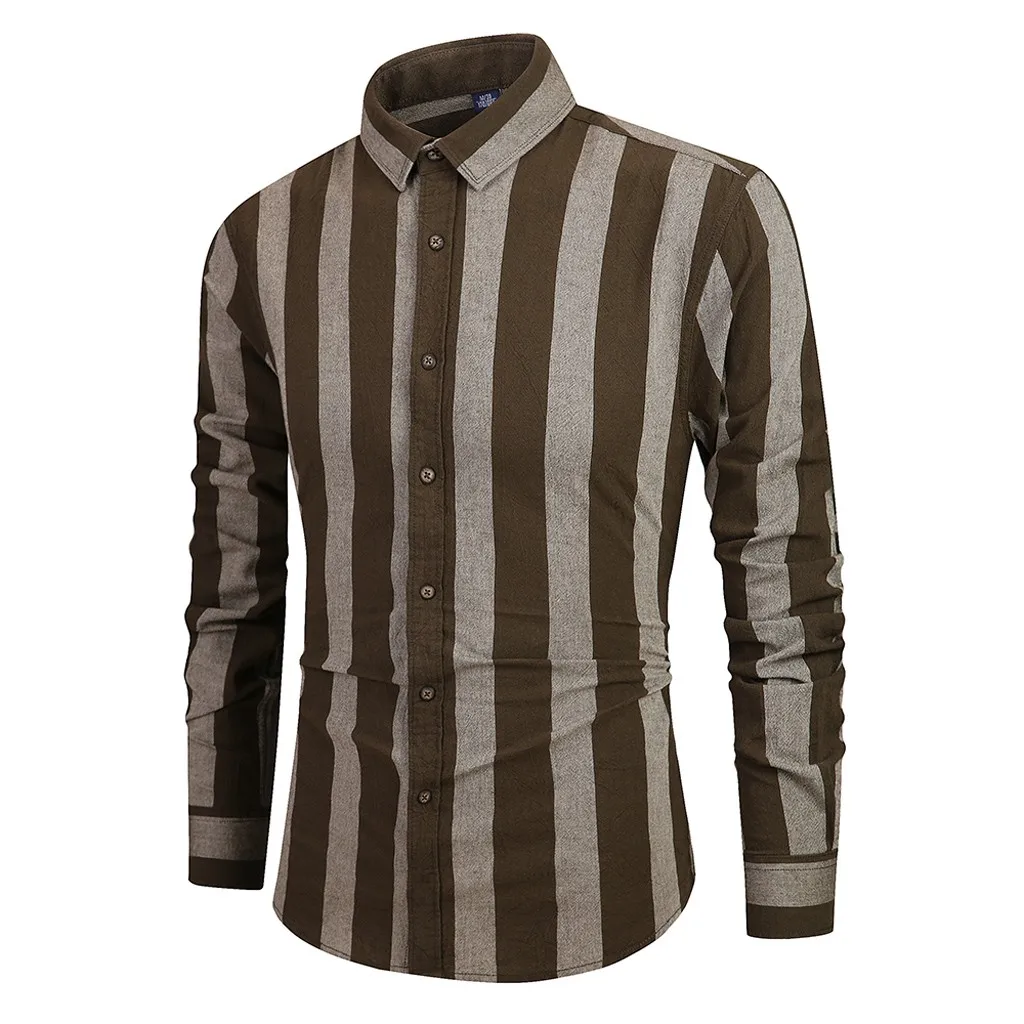 SAGACE Мужская рубашка с длинным рукавом и отложным воротником Повседневная Блузка