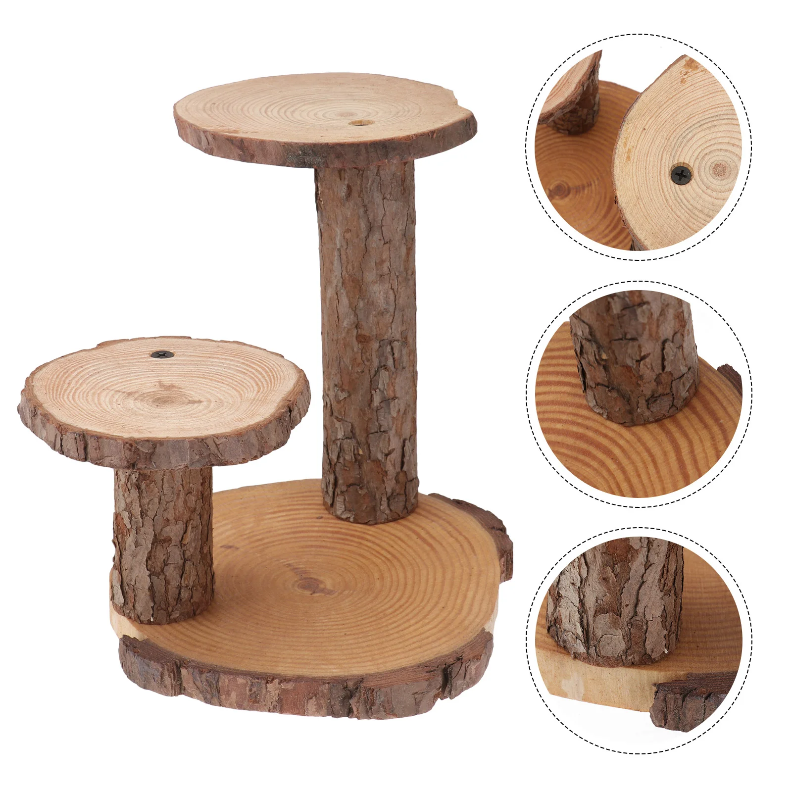 

1pc Wood Flowerpot Rack Desktop Planter Display Stand Indoor Plant Pot Shelf