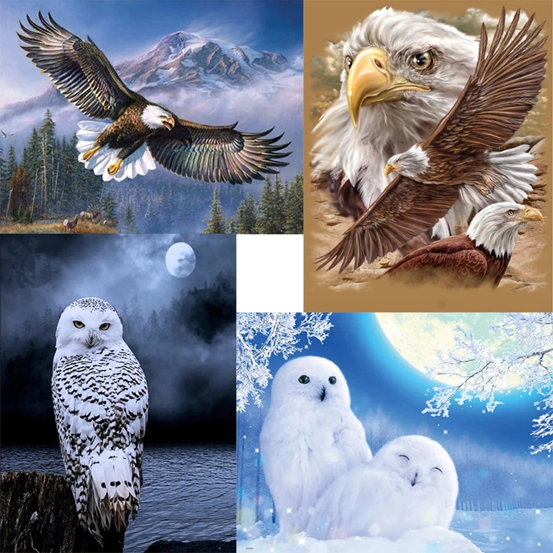 

DIY Eagle 5D Diamond Painting Full Square Drill Animal Diamonds Embroidery Rhinestones Cross Stitch Art Wall Home Decor
