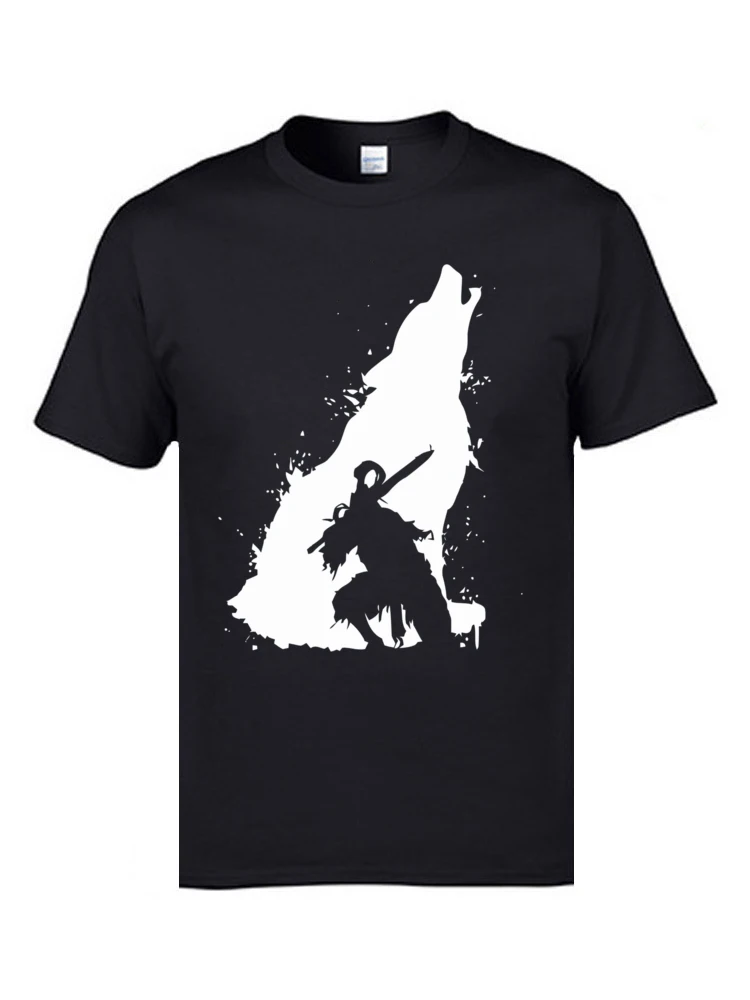 Рыцарь Artorias Dark Souls футболки волк Самурай Забавные Тени Высокое качество модная