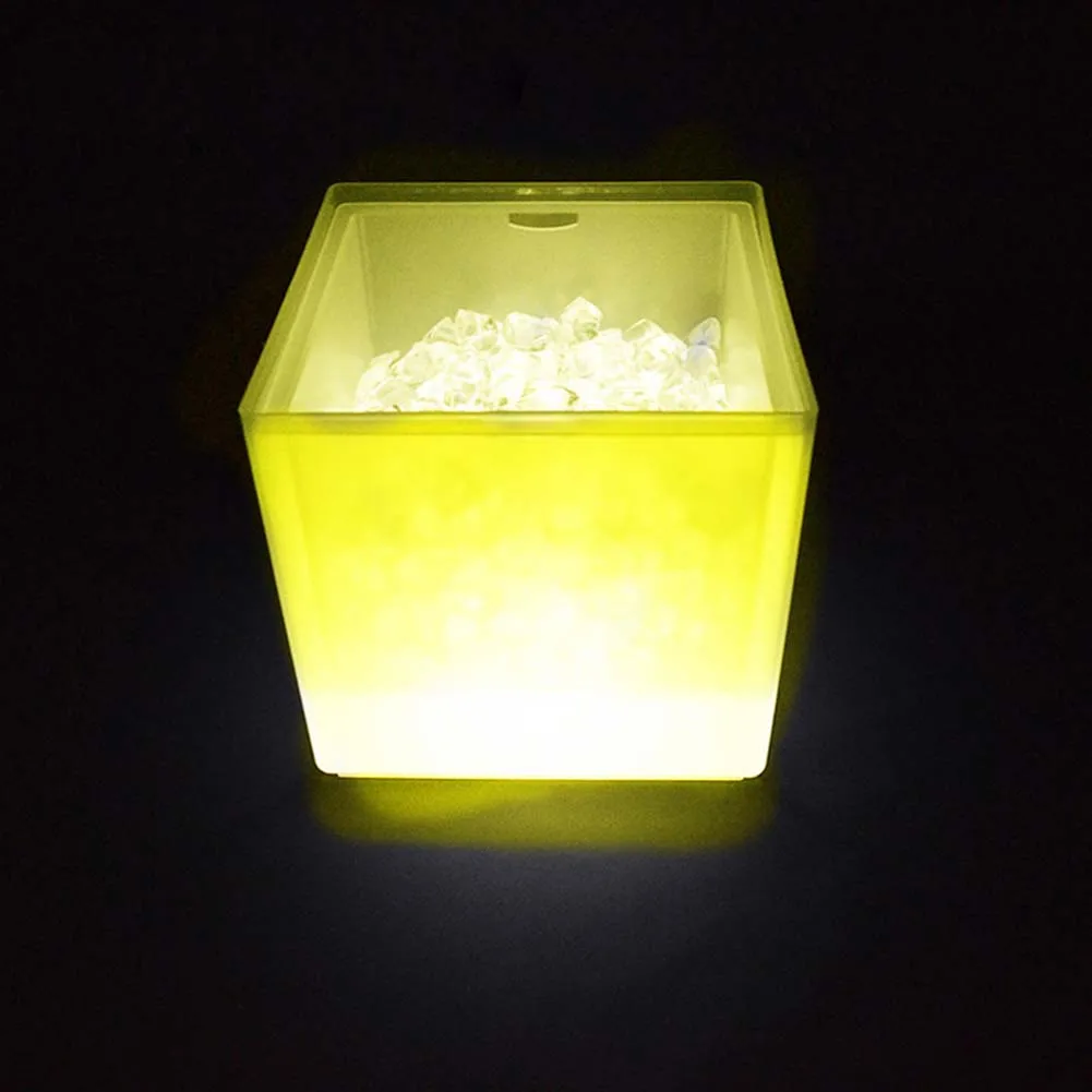 Fashion Double-Layer Champagne Ice Bucket Champagne Light Ice Bucket Square Led Light Ice Bucket Double Ice Bucket Convenient