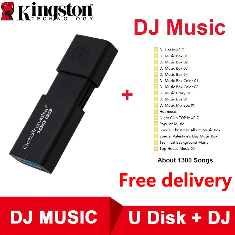 DT100G3-DJ kingston DT100G3 USB флеш-накопитель 16 ГБ 32 ГБ 64 Гб 128 ГБ 256 Гб карта памяти Cle Stick Флешка 3,0 Флешка USB - Цвет: DT100G3-DJ