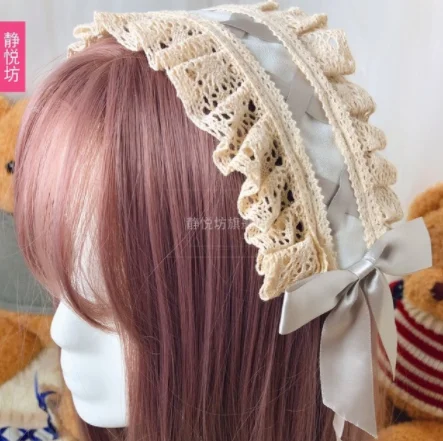 headwear Дворцовая принцесса, милое платье лолиты, Ретро стиль, falbala, кружево, с принтом в виде банта, высокая талия, викторианское платье, kawaii, Готическая Лолита, jsk - Цвет: headwear