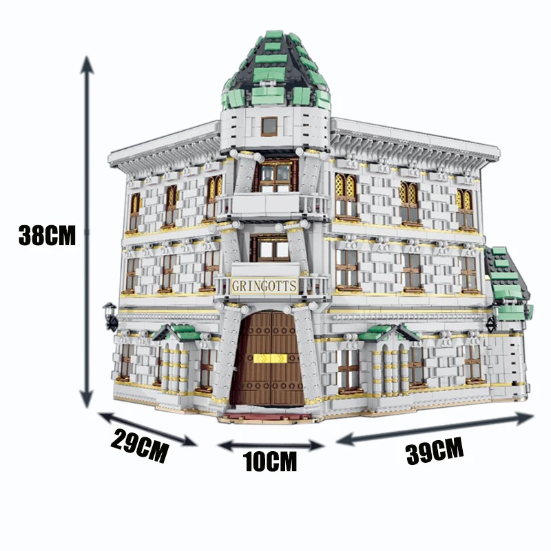 

NEW MOC Diagon Alley Gringotts Bank Ukranian Ironbelly Dragon Model Kids Toys Building Blocks Bricks Assembly Kits Model Gifts