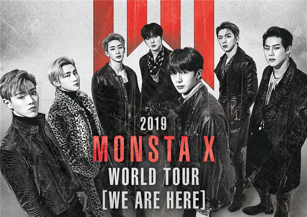 Белый Monsta X Kpop плакаты высокой четкости украшения для дома и офиса глянцевые бумажные принты оптом - Цвет: Белый