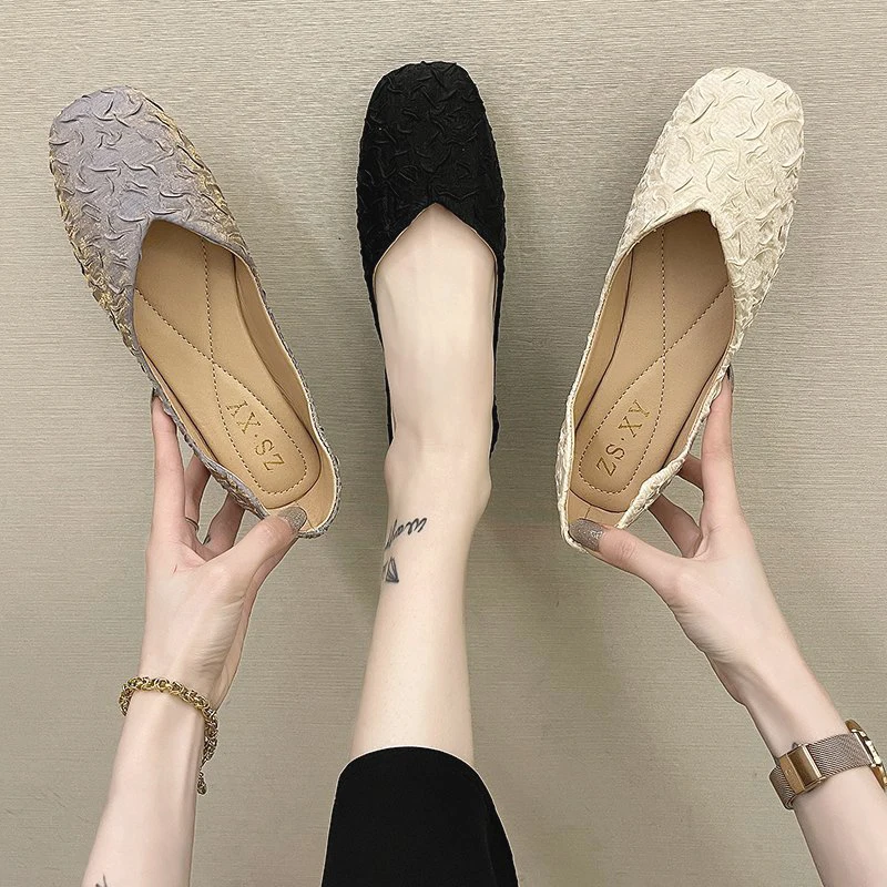 

Summer Shoes Ladies Elegant Slip-on Casual Female Sneakers Shallow Mouth All-Match Square Toe 2021 Fashion Women's Flats Slip On